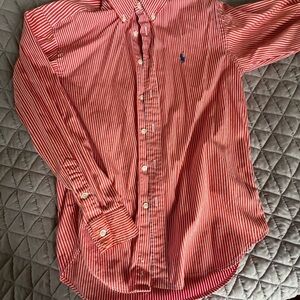 Ralph Lauren Red and White Striped Shirt
